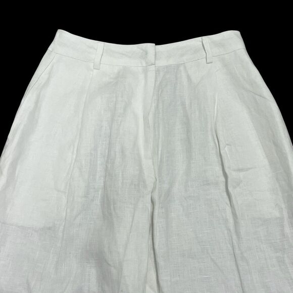 Faithfull The Brand Circa Linen Pants High Waisted Wide Leg Trousers White 4 - Picture 8 of 11